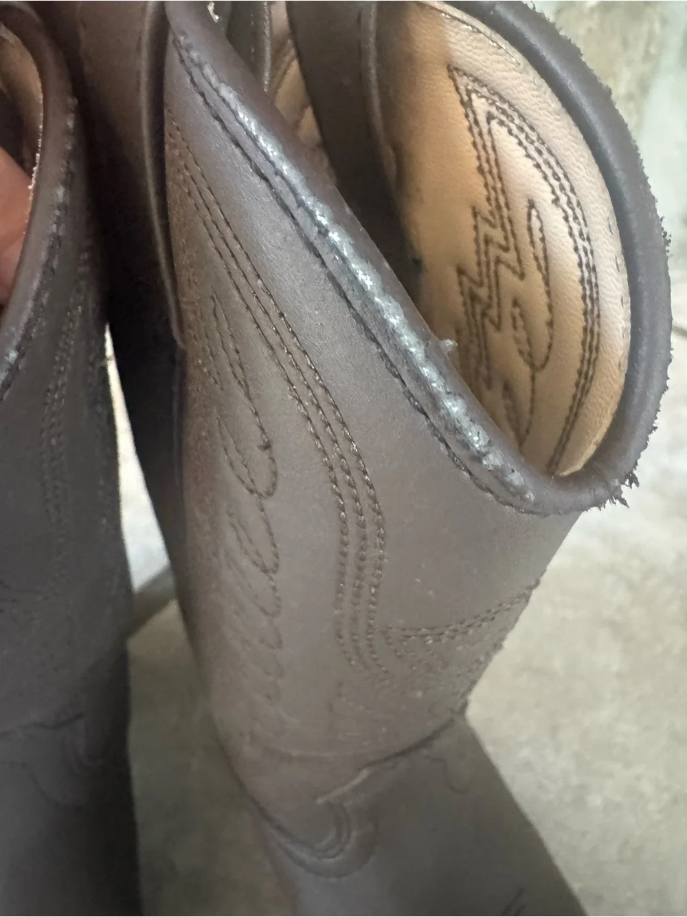 ⁠Durango Kids Distressed Brown Leather Western Cowboy Boots Size 13D